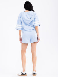 WOMEN'S HOODED TOP & ELASTIC WAIST SHORTS LOVE 2PC. SET