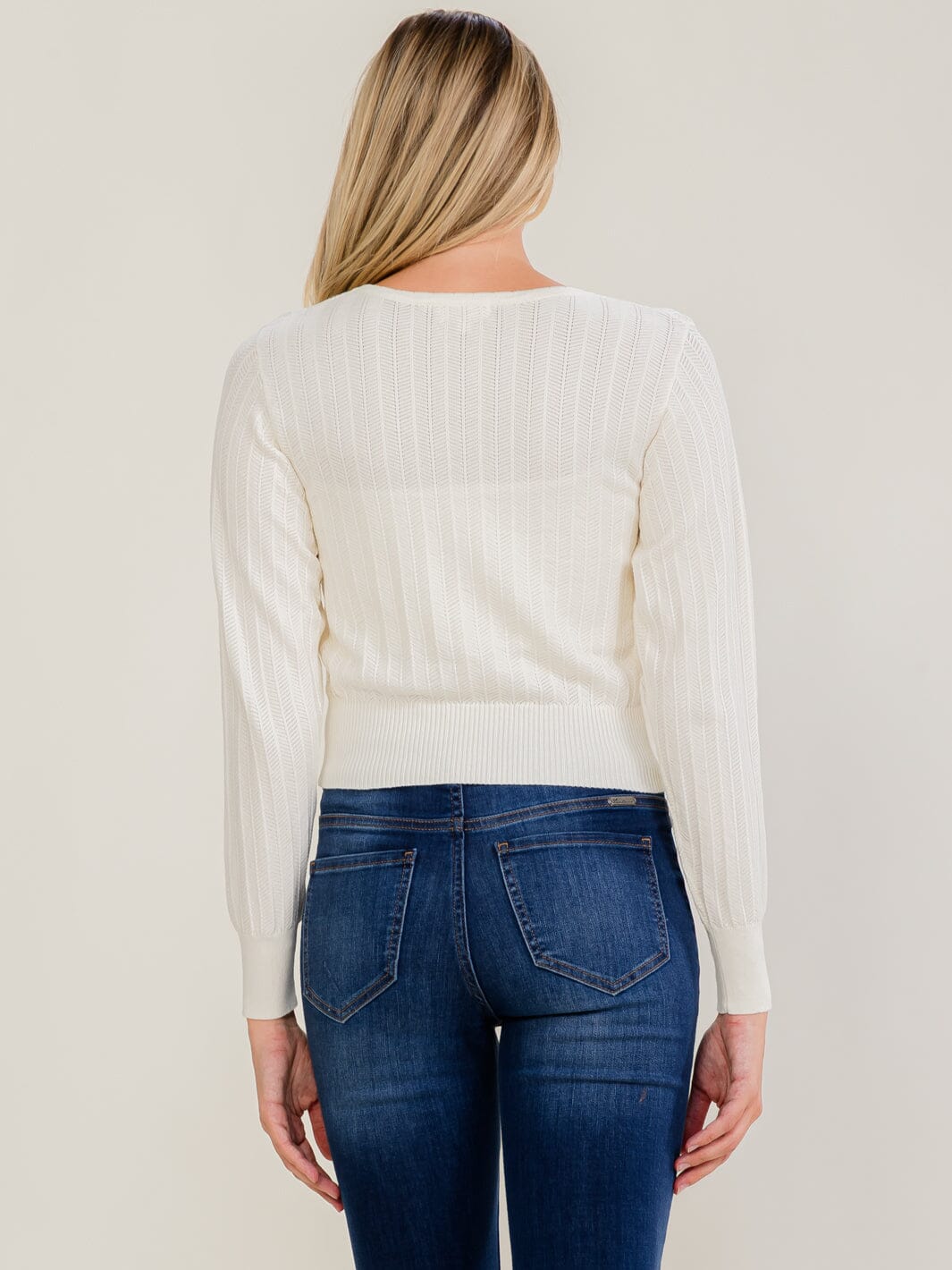 WOMEN'S LONG SLEEVE KNIT RIBBED TOP