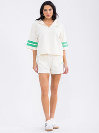WOMEN'S HOODED TOP & ELASTIC WAIST SHORTS LOVE 2PC. SET