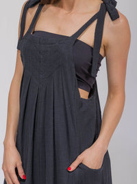 WOMEN'S SLEEVELESS FRONT POCKETS WIDE LEG JUMPSUIT