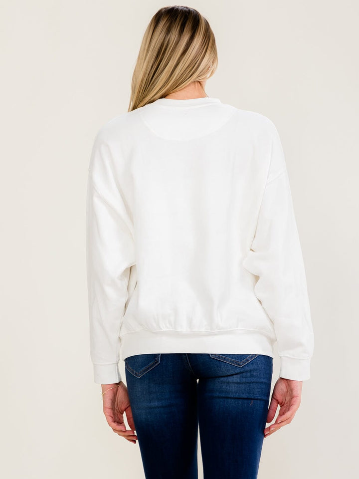 WOMEN'S LONG SLEEVE SOLID PULLOVER SWEATER