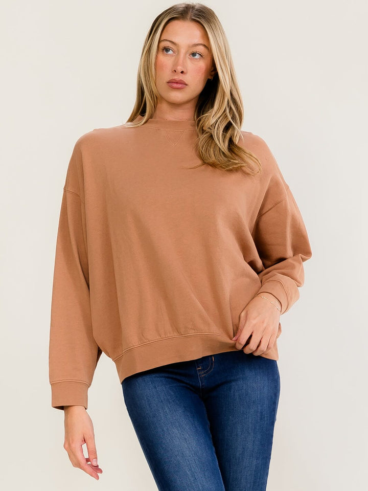 WOMEN'S LONG SLEEVE SOLID PULLOVER SWEATER