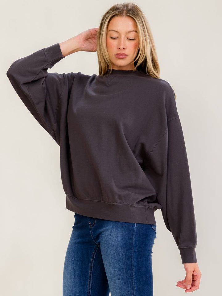 WOMEN'S LONG SLEEVE SOLID PULLOVER SWEATER