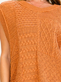 WOMEN'S SLEEVELESS CABLE KNIT SWEATER VEST