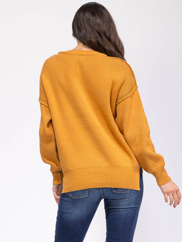 WOMEN'S LONG SLEEVE PULLOVER KNIT SWEATER