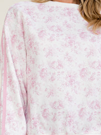 WOMEN'S LONG SLEEVE FLROAL PRINT PULLOVER SWEATER