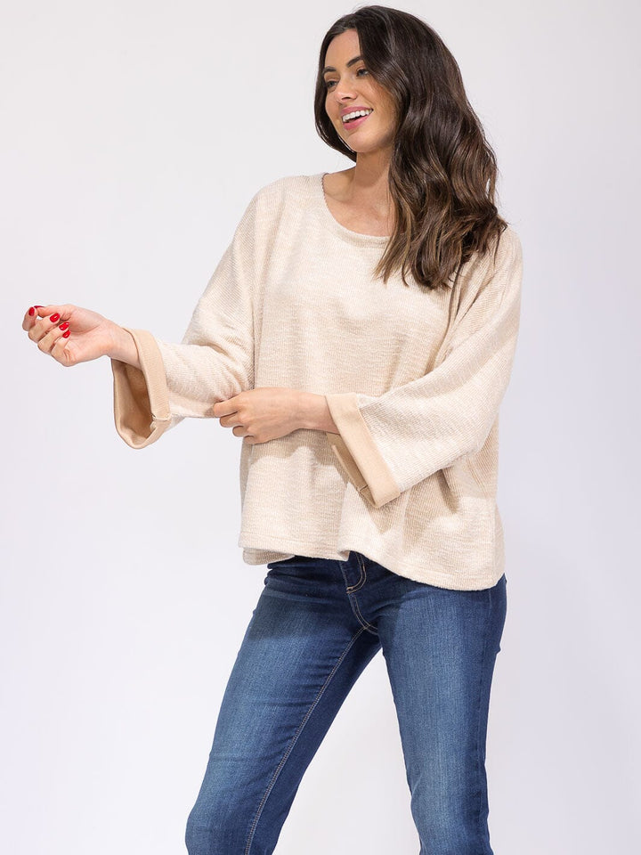 WOMEN'S 3/4 SLEEVE LOOSE FIT BLOUSE