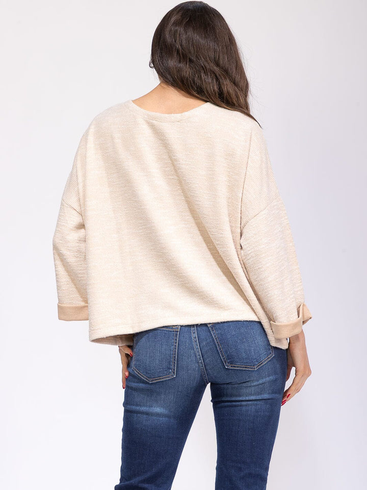 WOMEN'S 3/4 SLEEVE LOOSE FIT BLOUSE