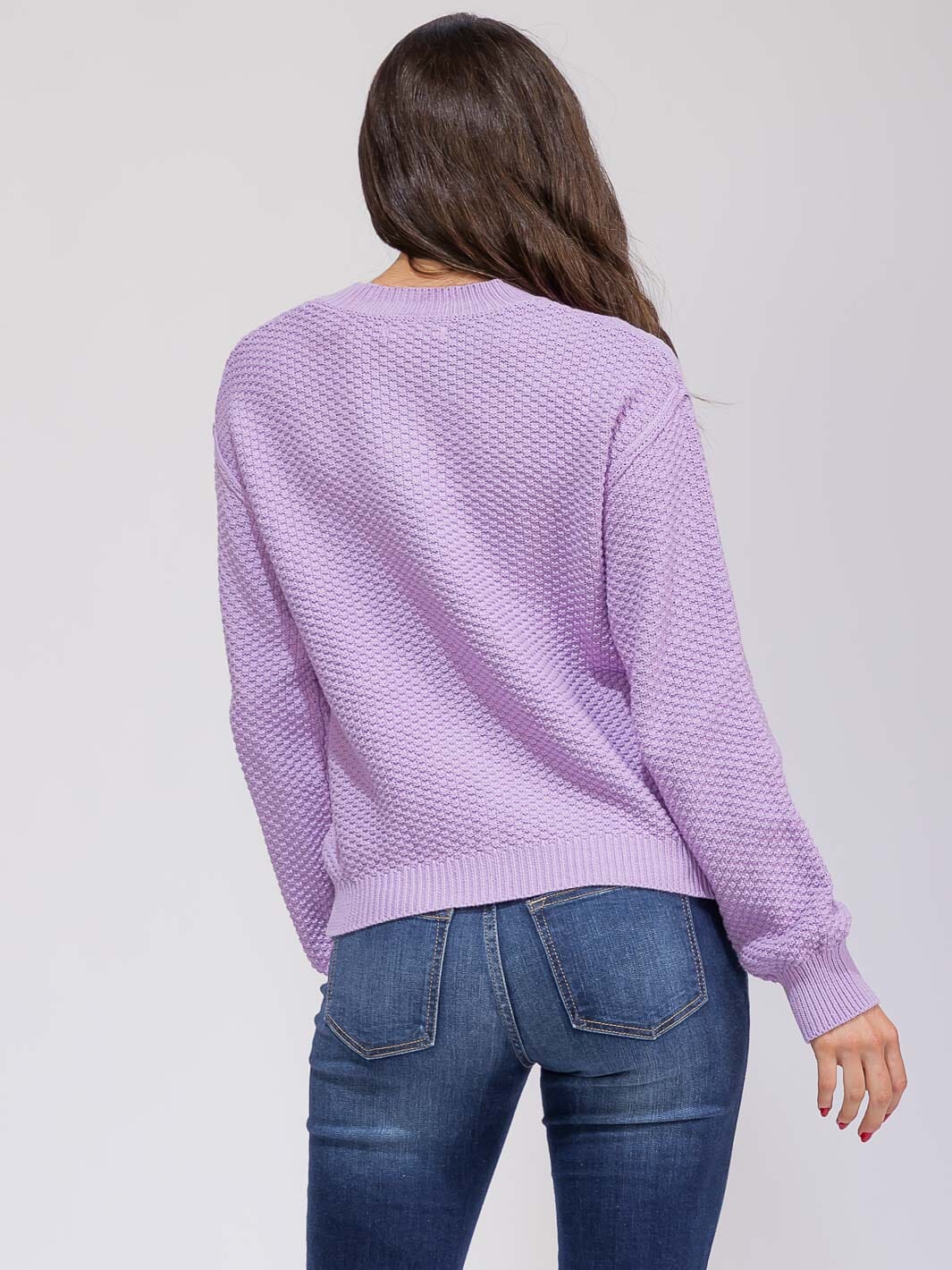 WOMEN'S LONG SLEEVE BUTTON CLOSURE KNIT SWEATER