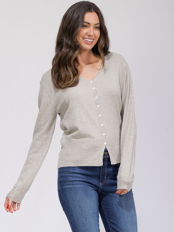 WOMEN'S LONG SLEEVE BUTTON UP MULTI TOP