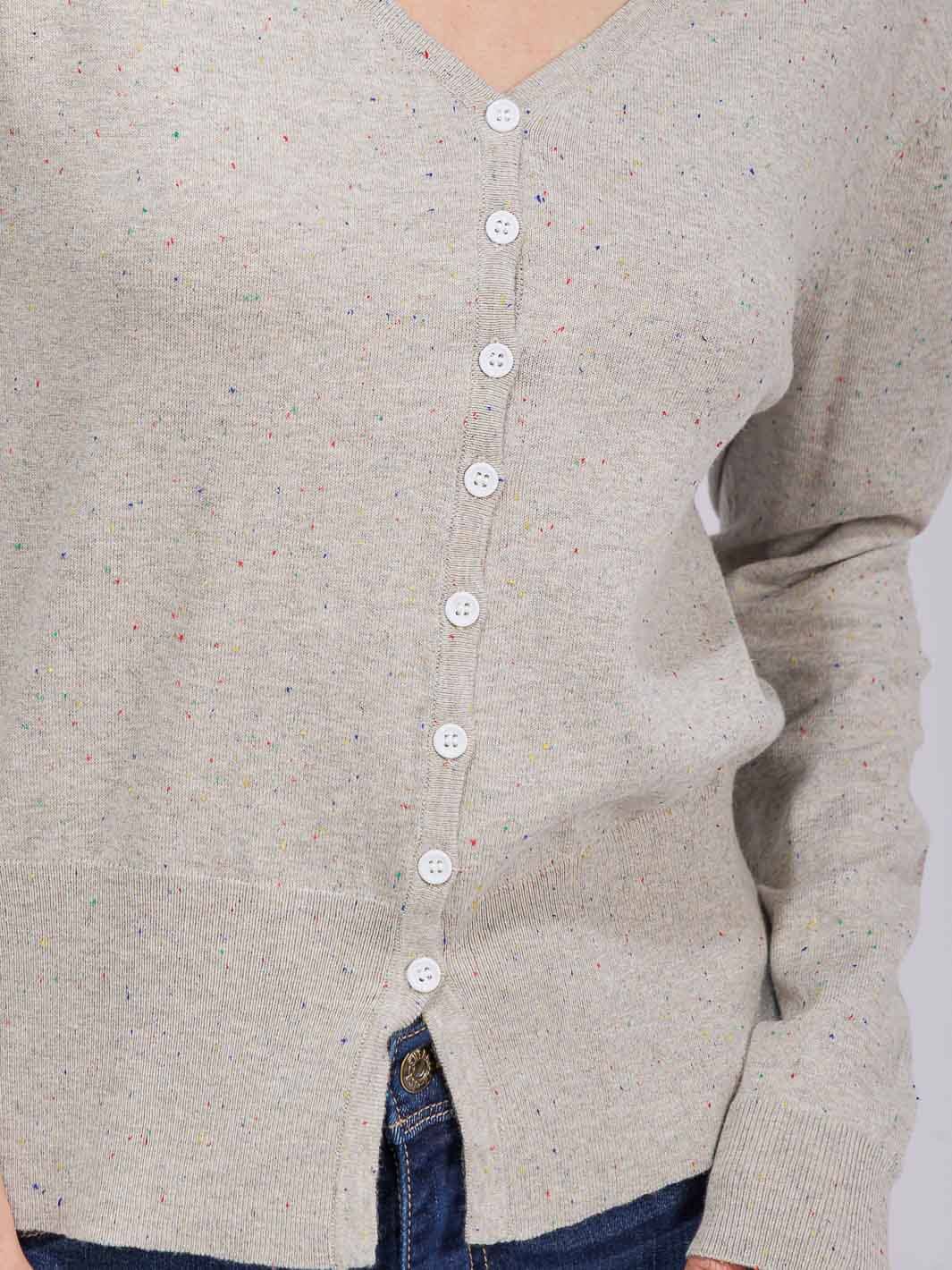 WOMEN'S LONG SLEEVE BUTTON UP MULTI TOP