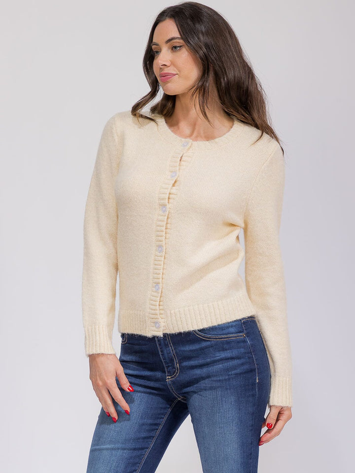 WOMEN'S LONG SLEEVE BUTTON CLOSURE KNIT SWEATER