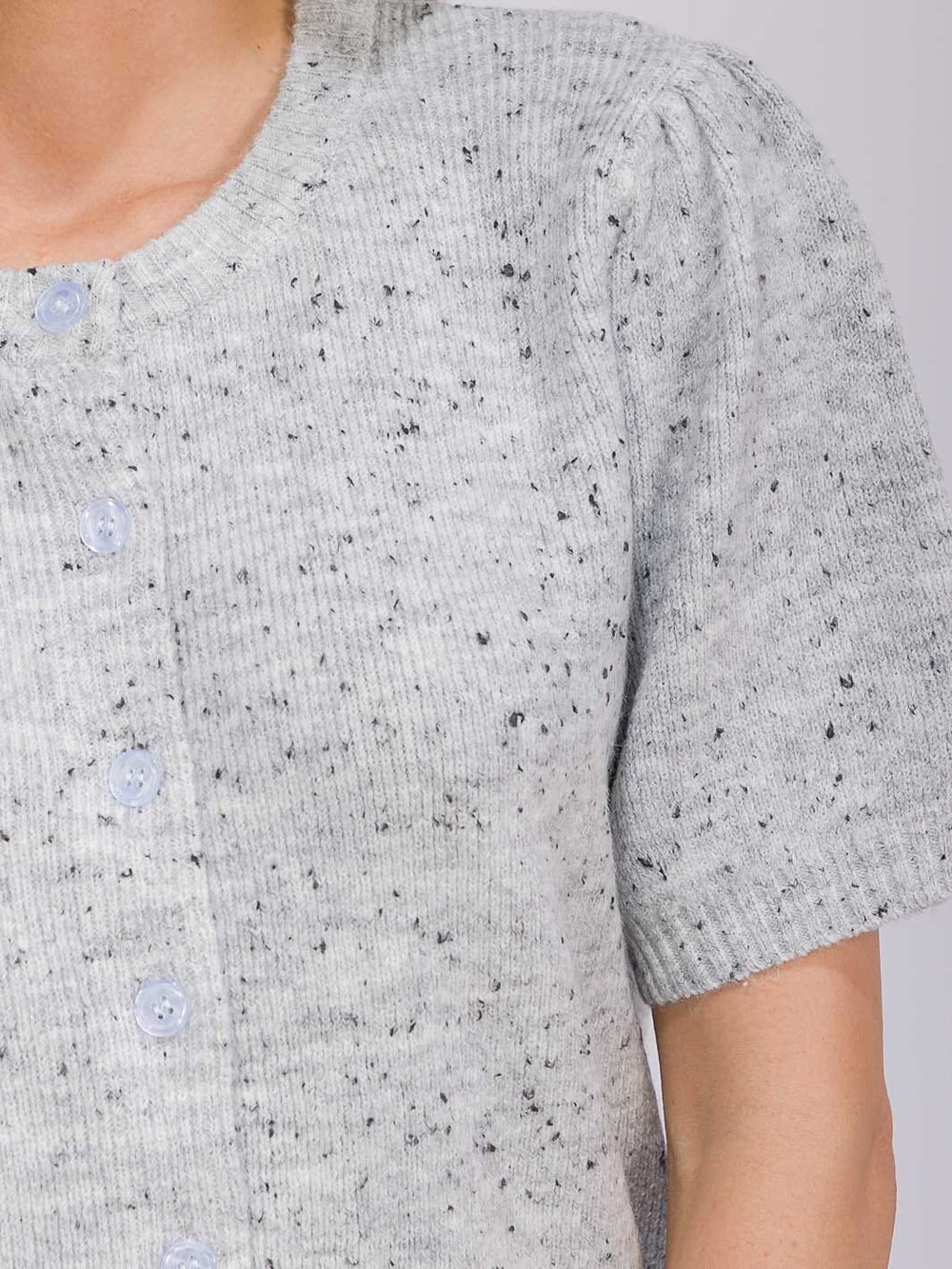 WOMEN'S SHORT SLEEVE BUTTON UP MULTI BLOUSE