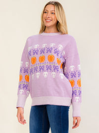 WOMEN'S LONG SLEEVE GRAPHIC PULLOVER SWEATER