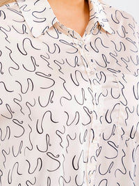 PLUS SIZE LONG SLEEVE BUTTON UP FRONT POCKET HIGH-LOW OVERSIZED BLOUSE