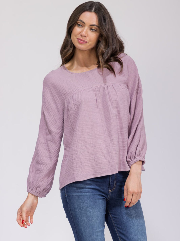 WOMEN'S LONG SLEEVE LOOSE FIT TUNIC TOP