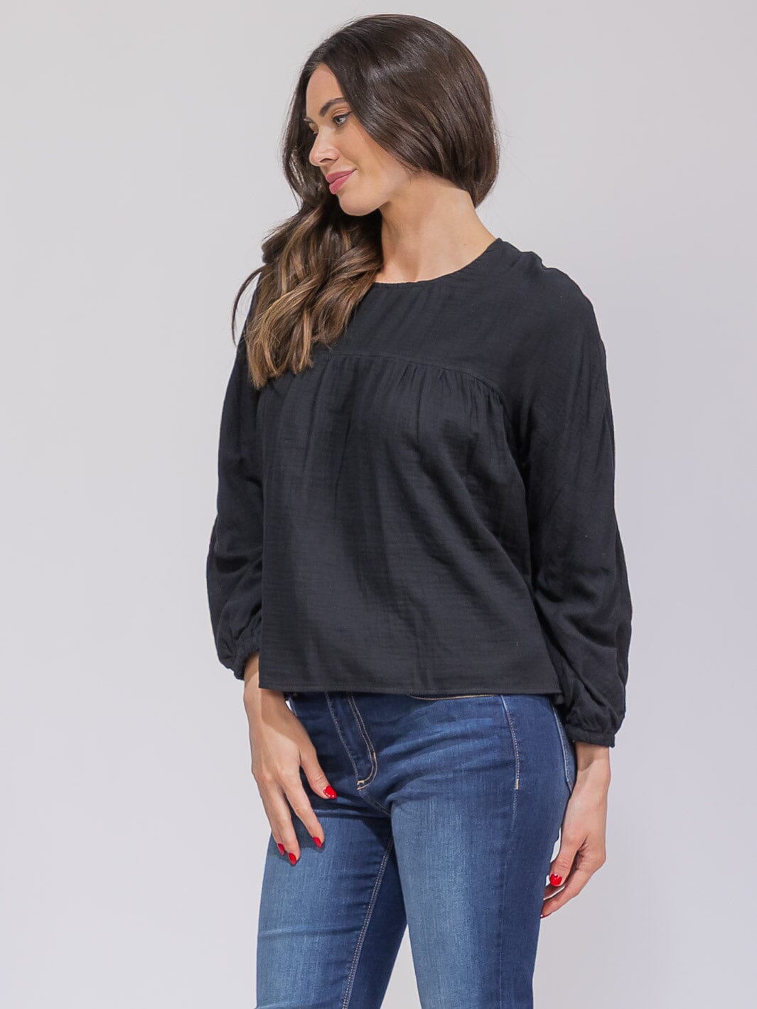WOMEN'S LONG SLEEVE LOOSE FIT TUNIC TOP