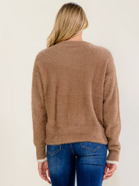 WOMEN'S LONG SLEEVE GRATEFUL PULLOVER FUZZT SWEATER