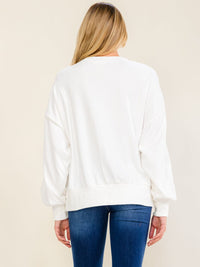WOMEN'S LONG SLEEVE BOWS DETAILED PULLOVER SWEATER