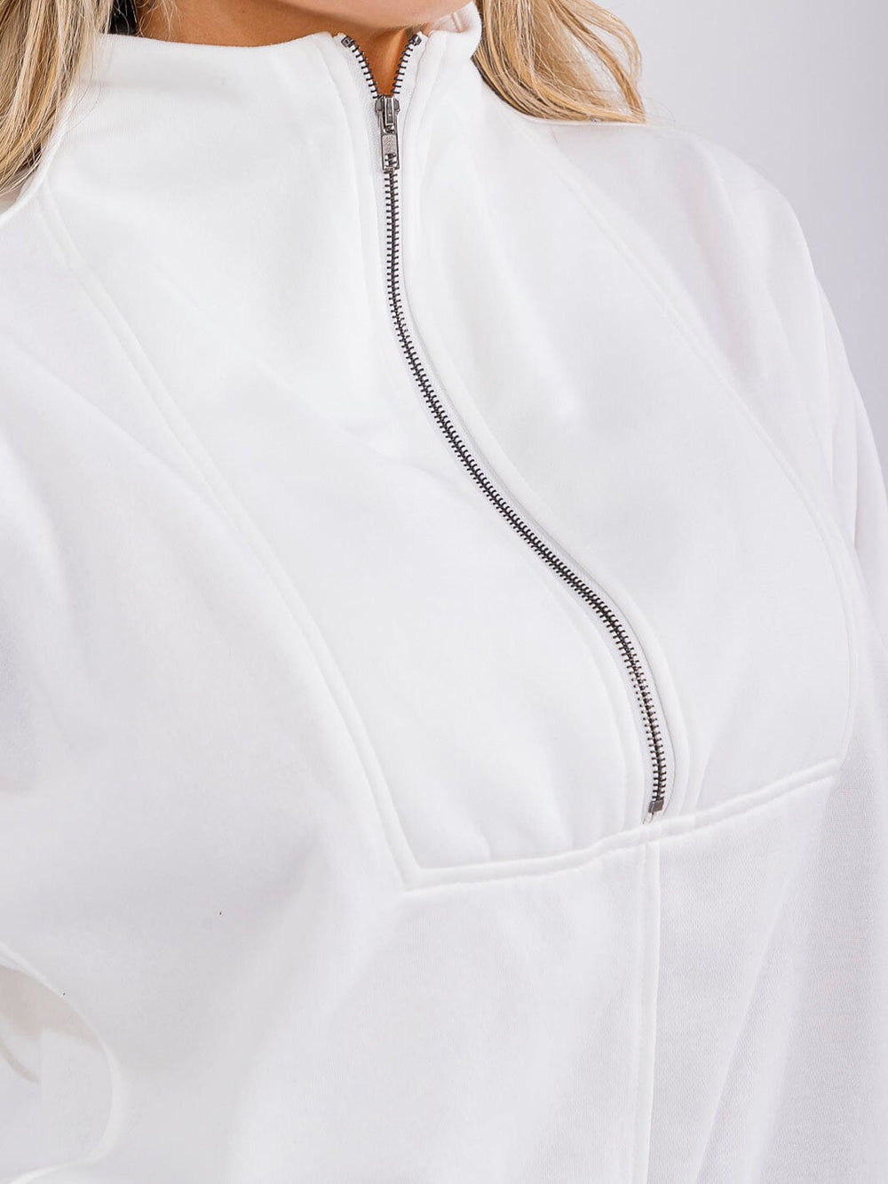 PLUS SIZE LONG SLEEVE ZIP UP PULLOVER SWEATER