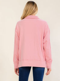 WOMEN'S LONG SLEEVE BUTTON UP OVERSIZED TOP