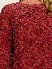 WOMEN'S LONG SLEEVE KNIT PULLOVER SWEATER