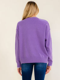 WOMEN'S LONG SLEEVE BOW PULLOVER SWEATER