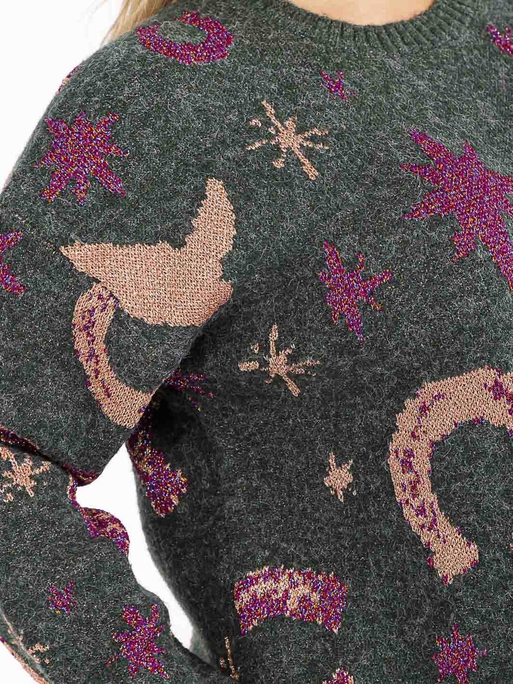 PLUS SIZE LONG SLEEVE GRAPHIC PULLOVER OVERSIZED SWEATER