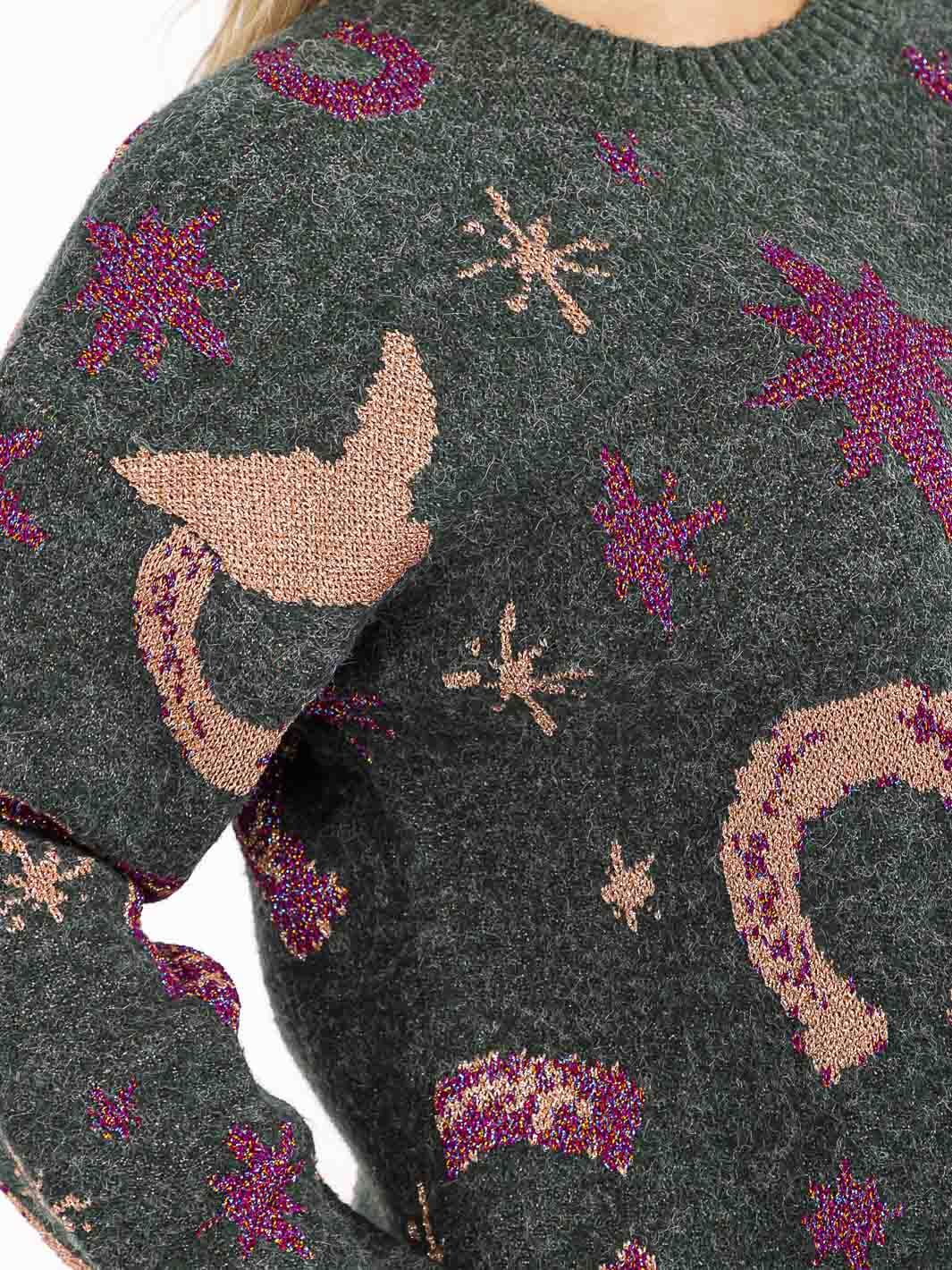 PLUS SIZE LONG SLEEVE GRAPHIC PULLOVER OVERSIZED SWEATER