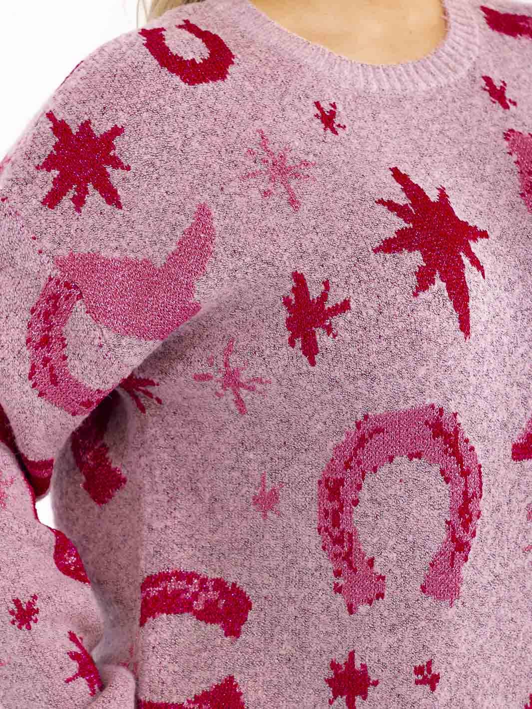 PLUS SIZE LONG SLEEVE GRAPHIC PULLOVER OVERSIZED SWEATER