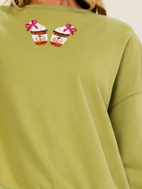 WOMEN'S LONG SLEEVE GRAPHIC PULLOVER SWEATER