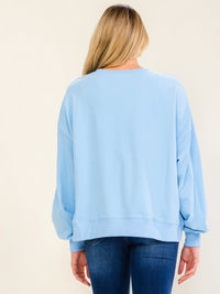 WOMEN'S LONG SLEEVE STITCHED BOW PULLOVER SWEATER