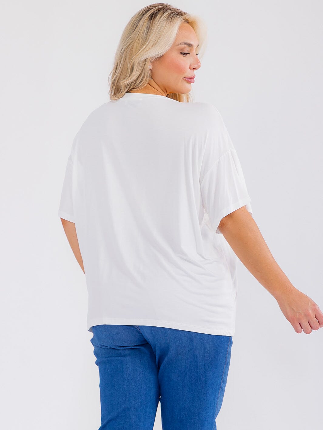 PLUS SIZE SHORT SLEEVE GRAPHIC BASIC TOP