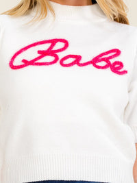 WOMEN'S SHORT PUFF SLEEVE BABE SWEATER BLOUSE