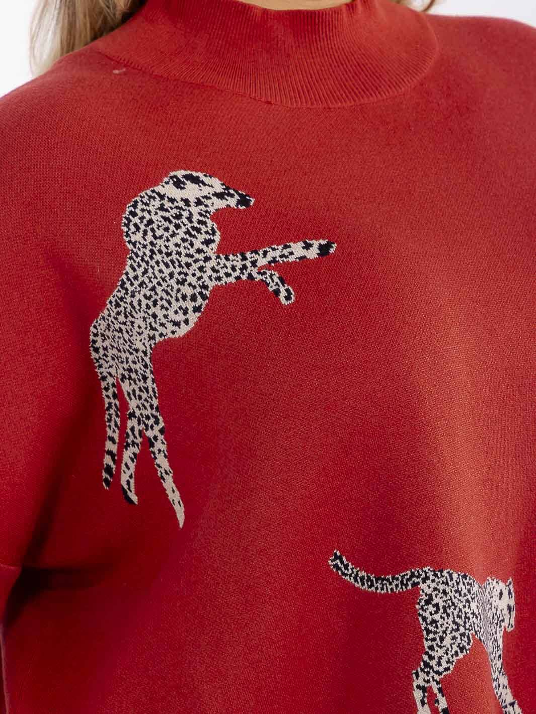 PLUS SIZE LONG SLEEVE MOCK NECK GRAPHIC PULLOVER OVERSIZED SWEATER