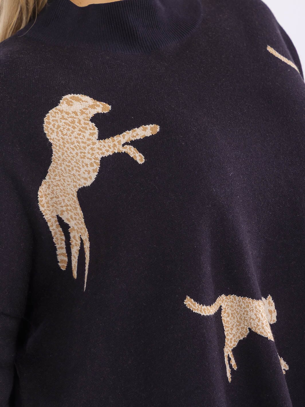 PLUS SIZE LONG SLEEVE MOCK NECK GRAPHIC PULLOVER OVERSIZED SWEATER