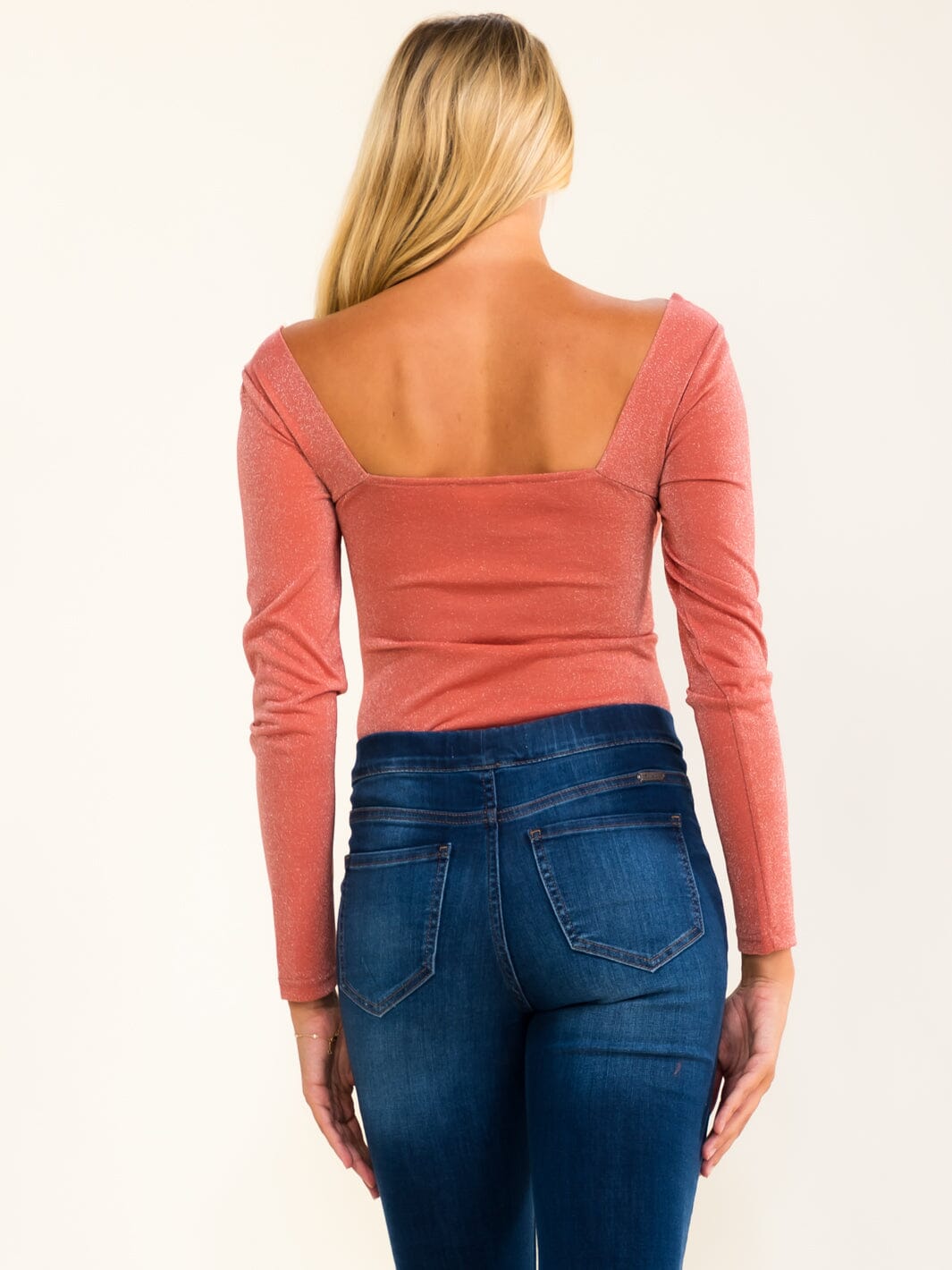ENTRO WOMEN'S LONG SLEEVE SHIMMER BODYSUIT