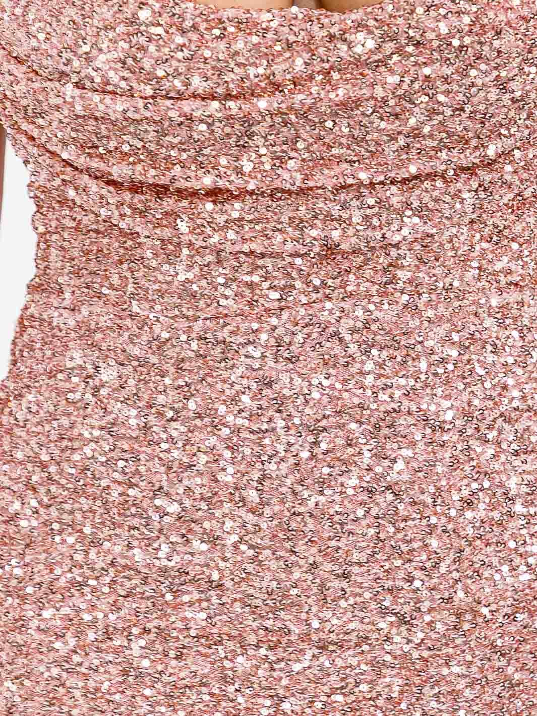WOMEN'S SLEEVELESS OPEN BACK SEQUINS BODYCON MIDI DRESS
