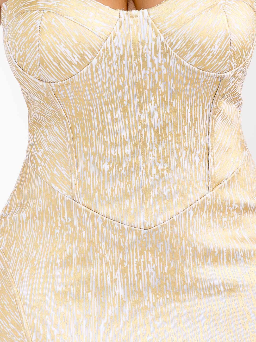 WOMEN'S SLEEVELESS BANDAGE SHIMMER BODYCON MIDI DRESS