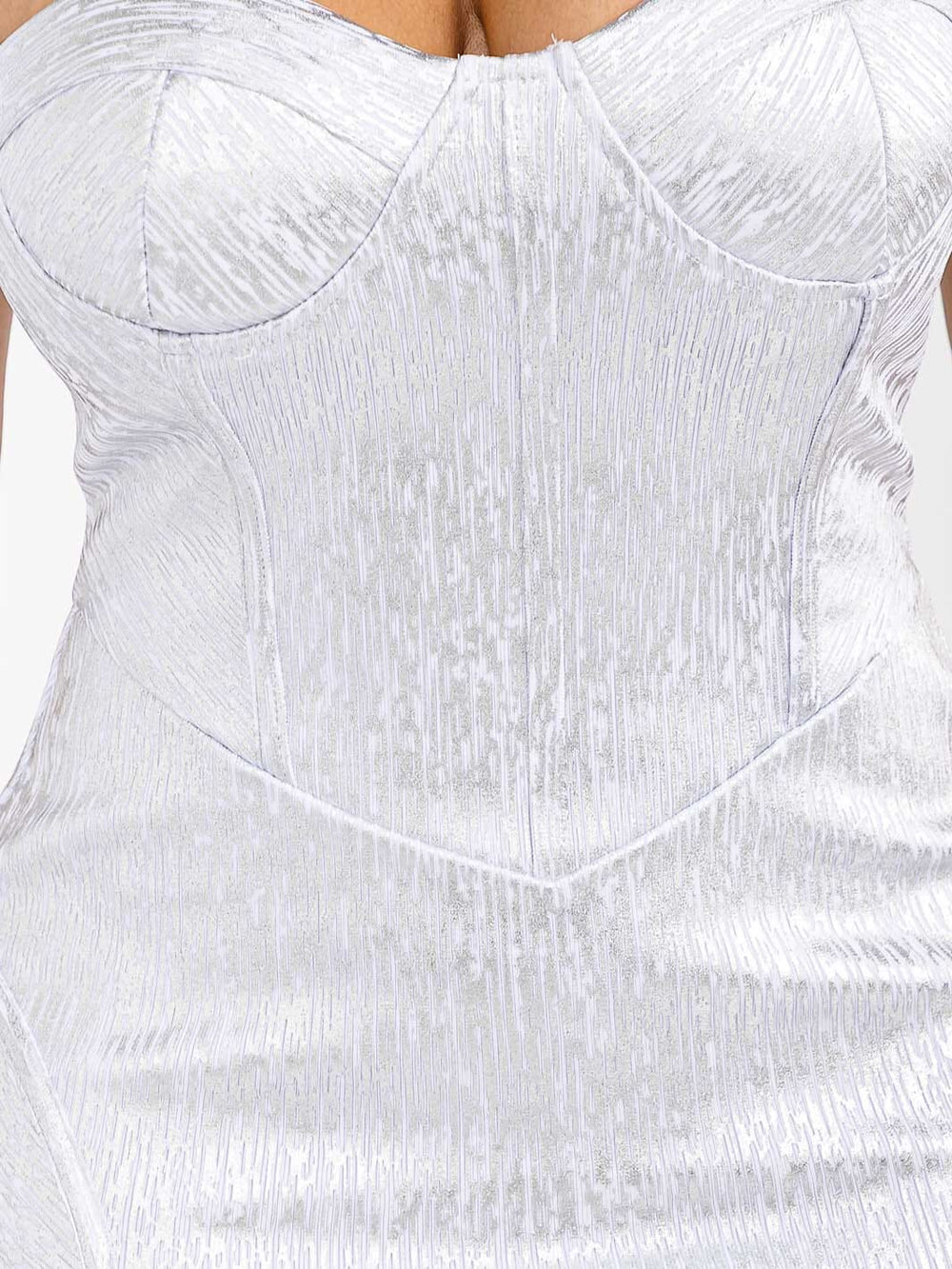 WOMEN'S SLEEVELESS BANDAGE SHIMMER BODYCON MIDI DRESS