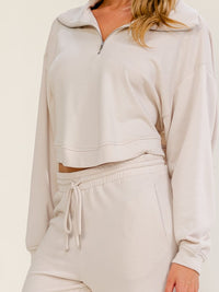 WOMEN'S LONG SLEEVE OPEN BACK SWEATER & ELASTIC WAIST JOGGER PANTS 2PC. SET