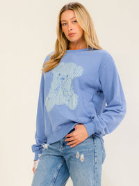 WOMEN'S LONG SLEEVE GRAPHIC PULLOVER SWEATER