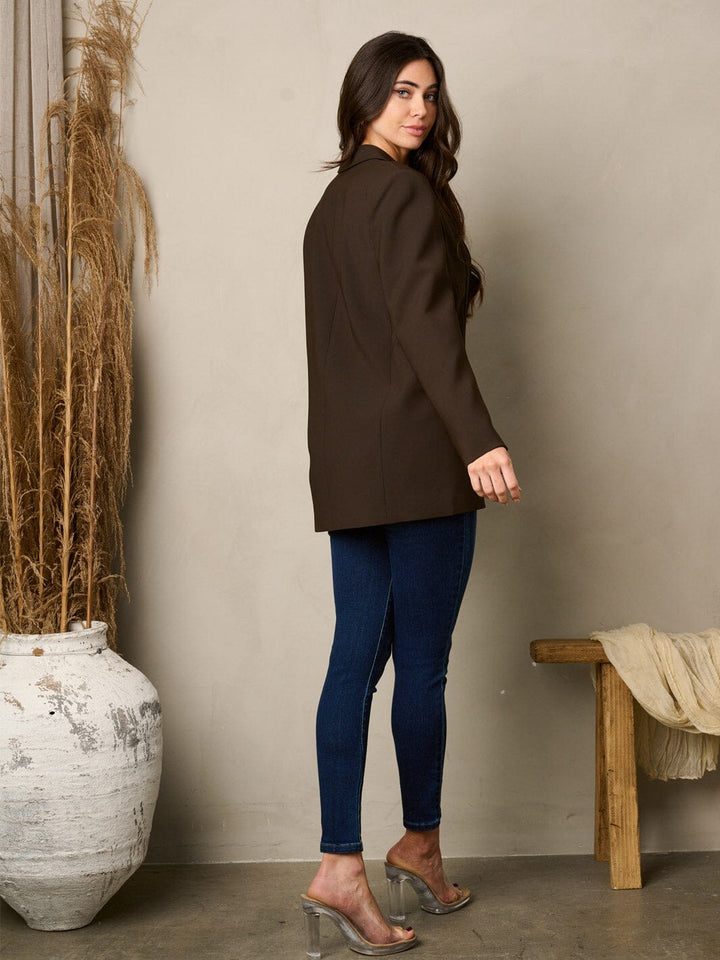 WOMEN'S LONG SLEEVE BUTTON CLOSURE BLAZER