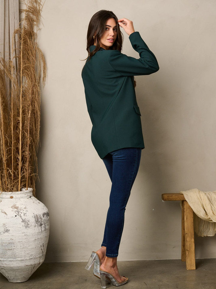 WOMEN'S LONG SLEEVE BUTTON CLOSURE BLAZER