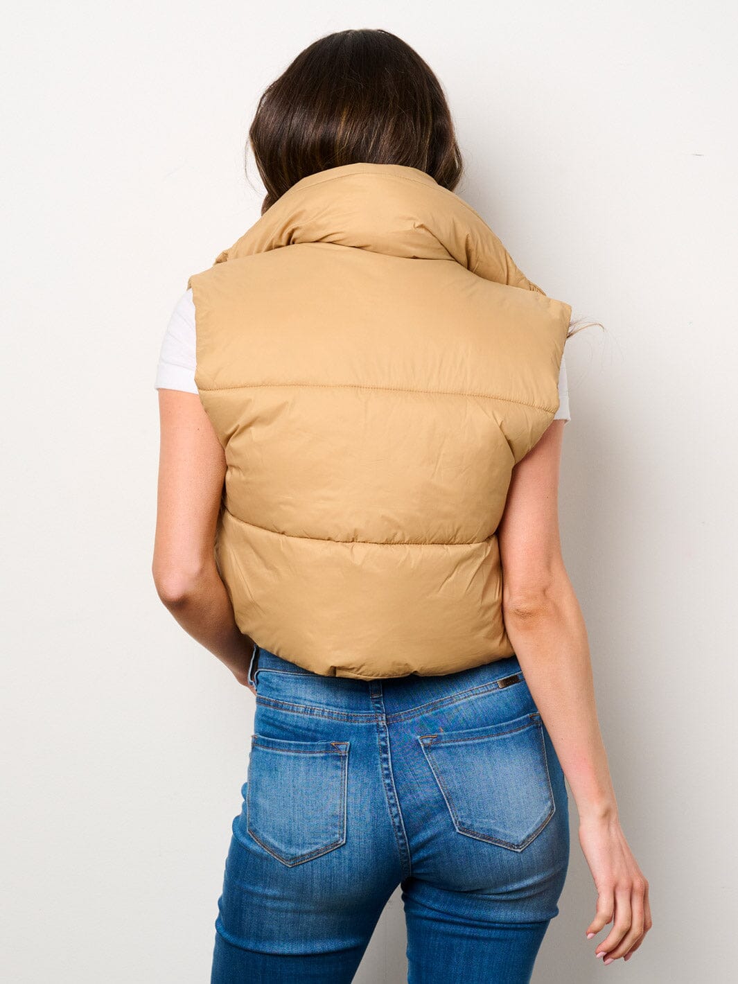 WOMEN'S SLEEVELESS ZIP UP PUFFER VEST