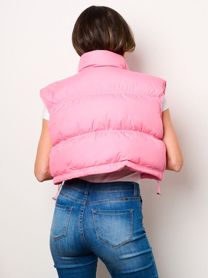 WOMEN'S SLEEVELESS BUTTON CLOSURE PUFFER VEST