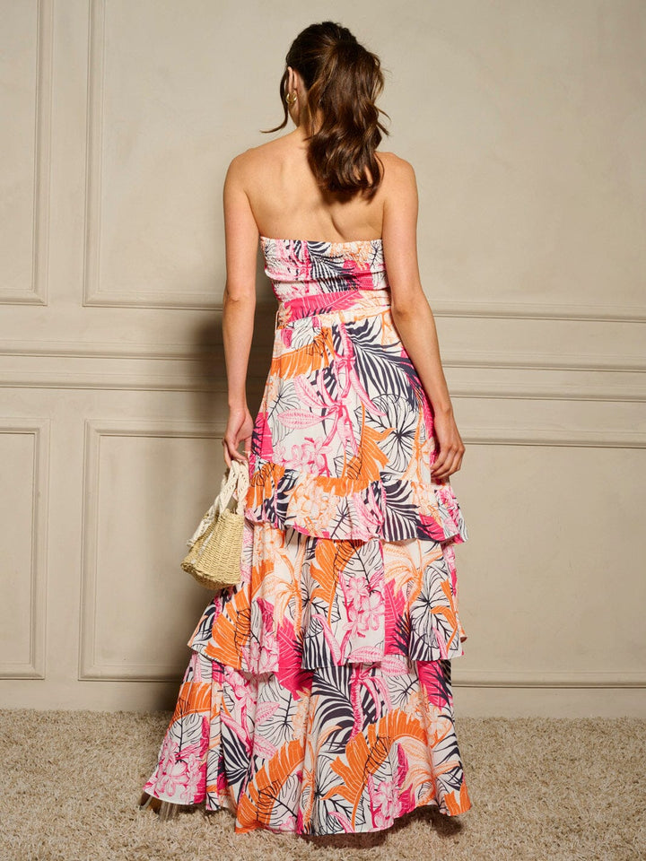 WOMEN'S SLEEVELESS CROP TOP & RUFFLE SKIRT FLORAL 2PC. SET