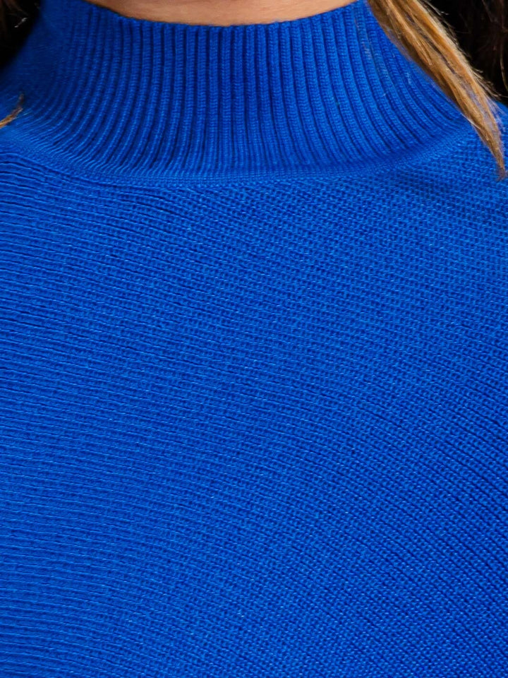 WOMEN'S LONG SLEEVE MOCK NECK KNIT CROP TOP