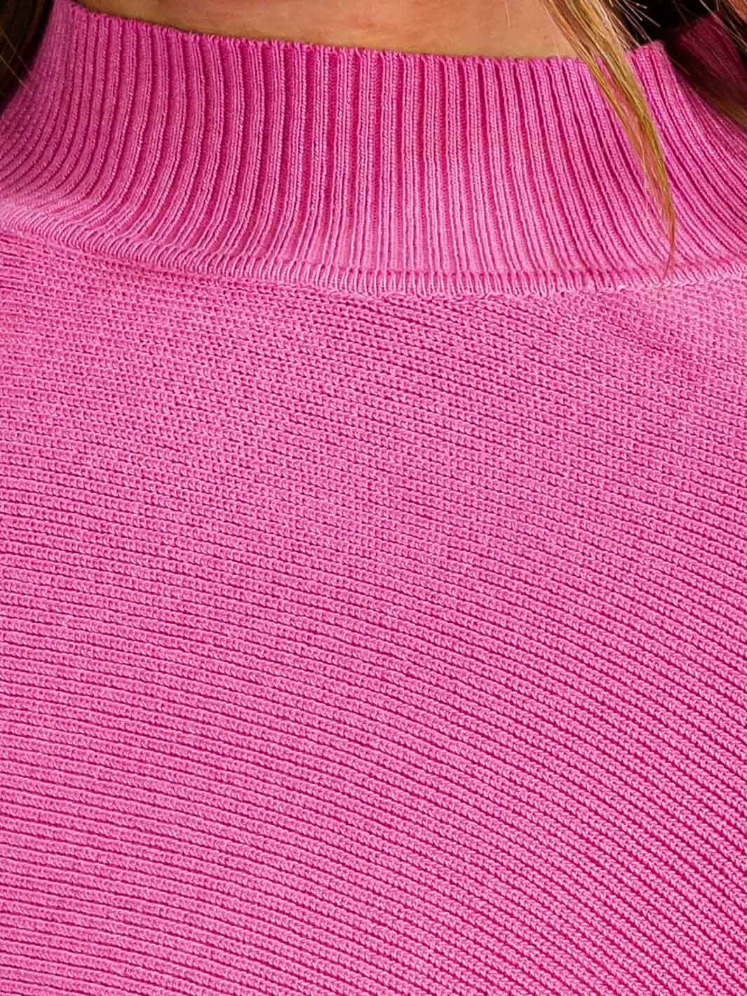 WOMEN'S LONG SLEEVE MOCK NECK KNIT CROP TOP