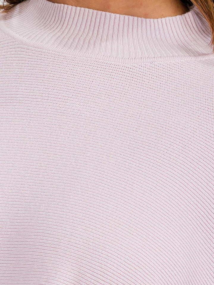 WOMEN'S LONG SLEEVE MOCK NECK KNIT CROP TOP